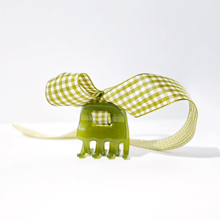 Gingham Bow Mini Claw