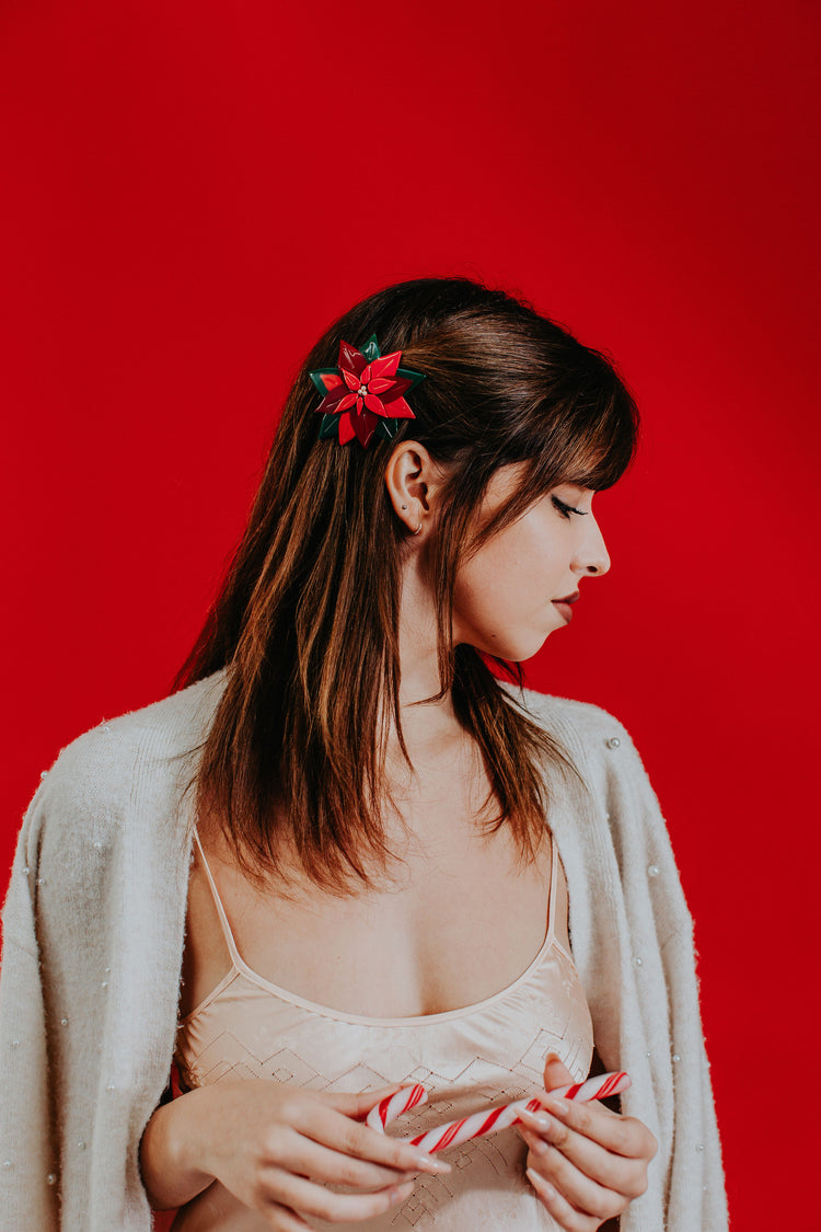 Poinsettia Barrette
