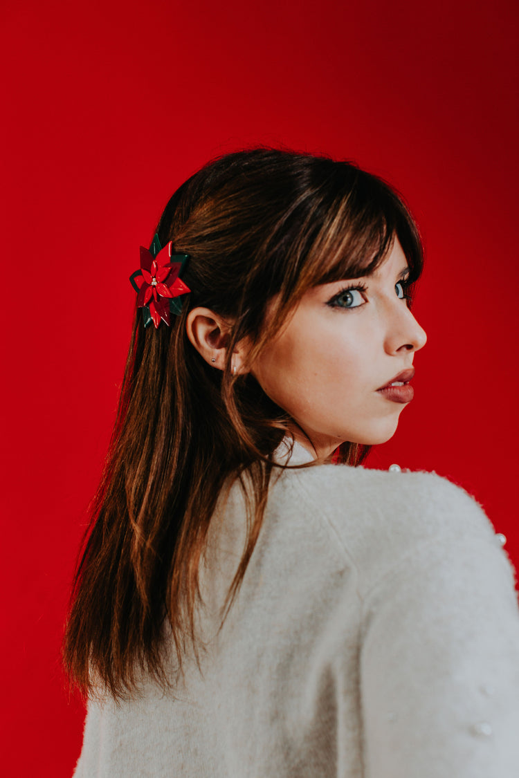 Poinsettia Barrette