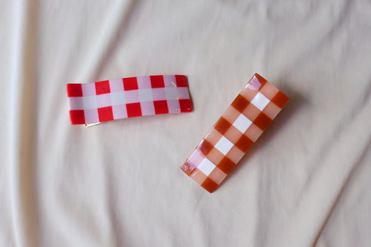 Gingham XL Alligator Clip